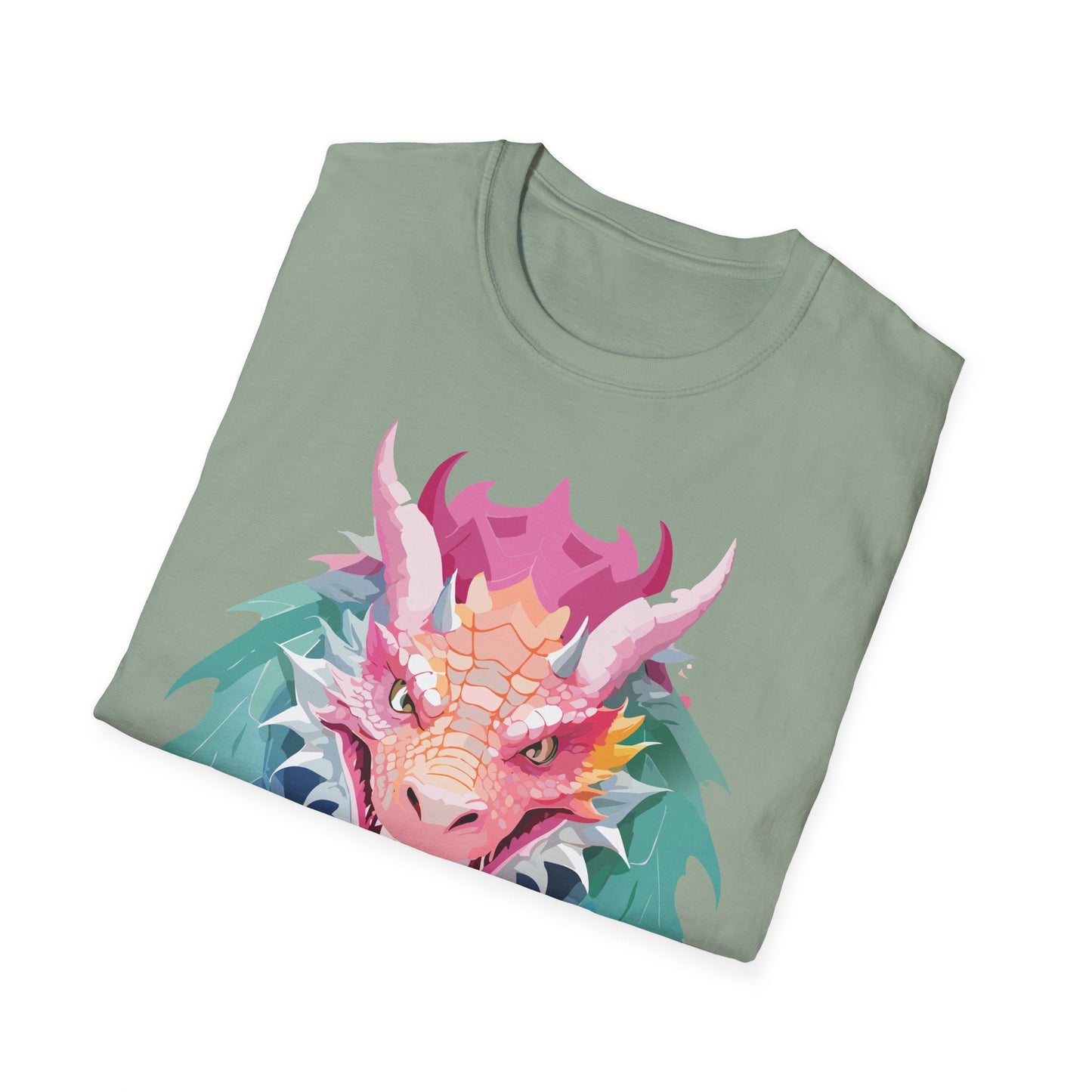Dragon T Shirt Unisex Softstyle Cotton Tee With Animal Art Design Graphic Print Artwork