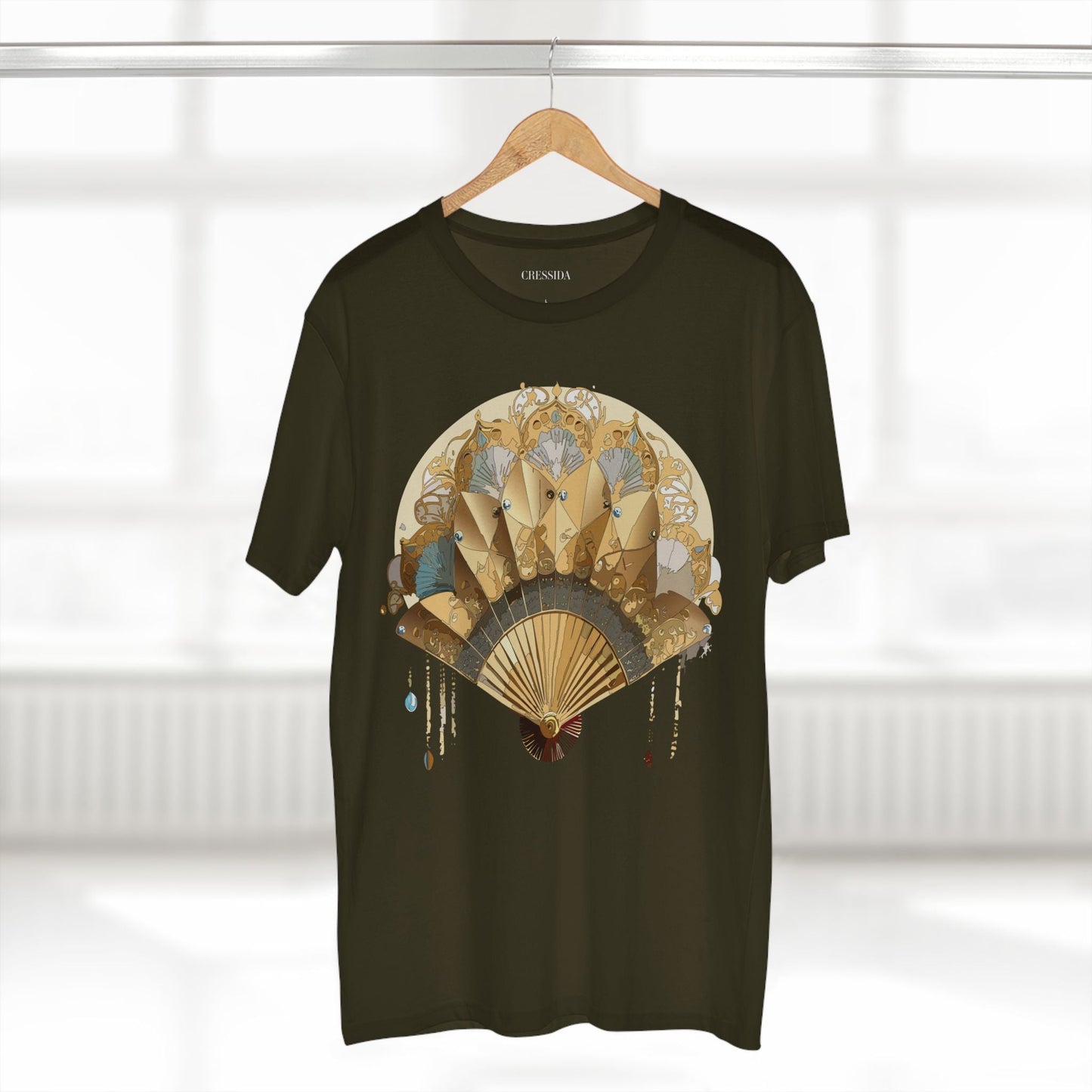 Antique Fan Graphic Design T-Shirt Unisex 100 Cotton Floral Carnival Artwork Tee 20