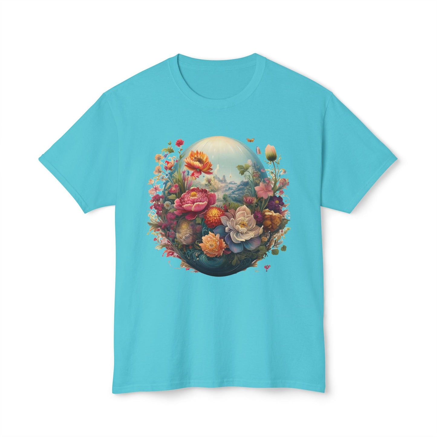 Unisex Floral T Shirt With Vintage Flower Art Print Cotton Tee For Men Women Everyday Wear