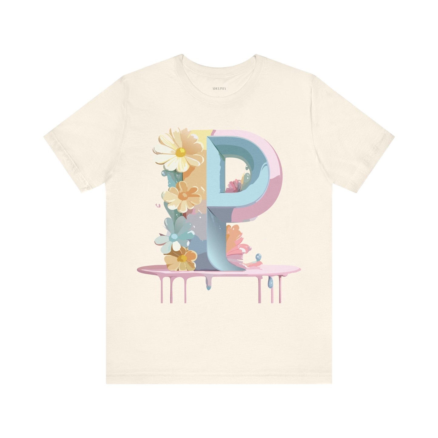 Adelpha Letter P Graphic T Shirt Unisex Vintage Inspired Art Tee for Everyday Style
