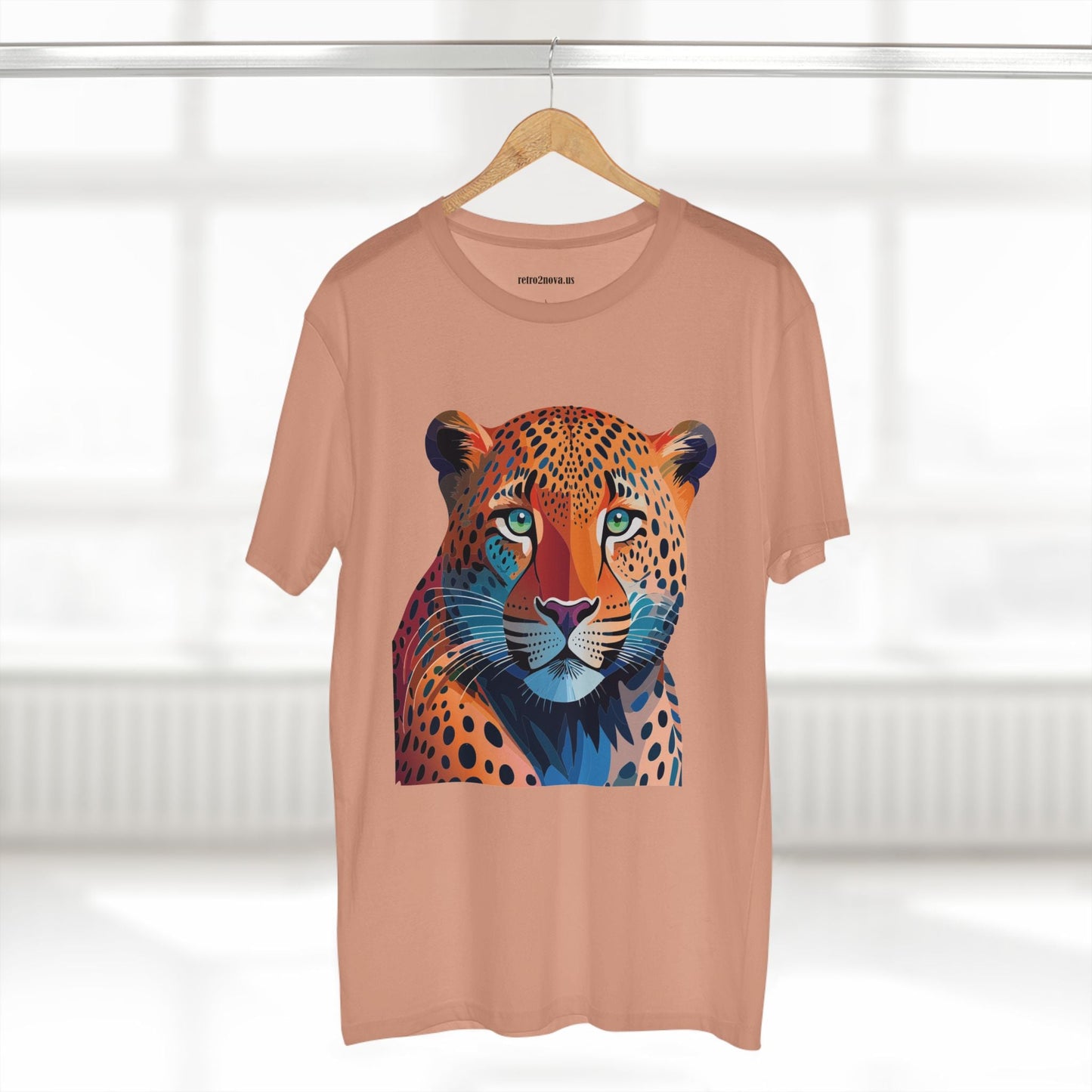 Unisex Cheetah Shirt Premium Cotton Tee With Original Art Design From Retro2Nova Art Collection Soft Breathable Comfort