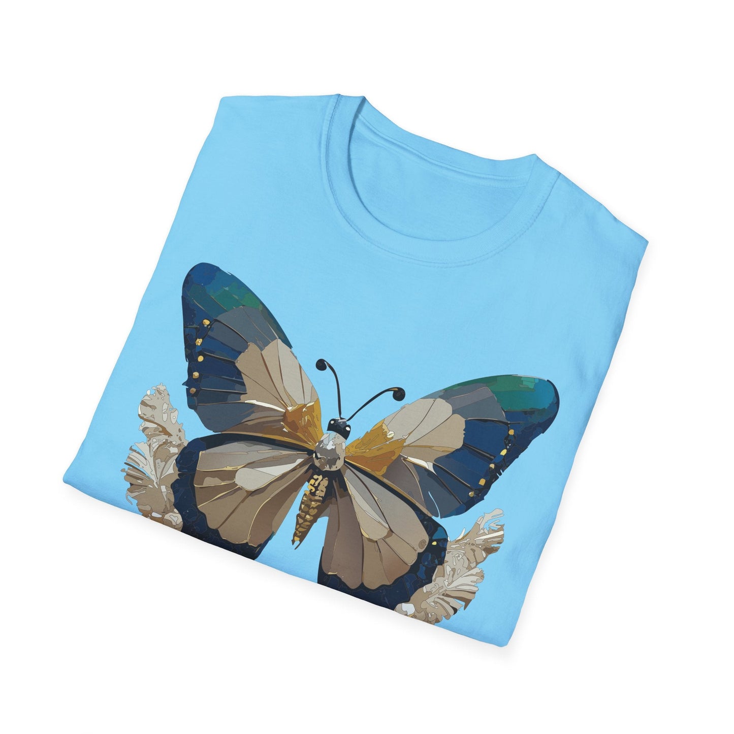 Butterfly Themed Unisex T Shirt With Monarch Design Gildan Softstyle 64000 Premium Ring Spun Cotton