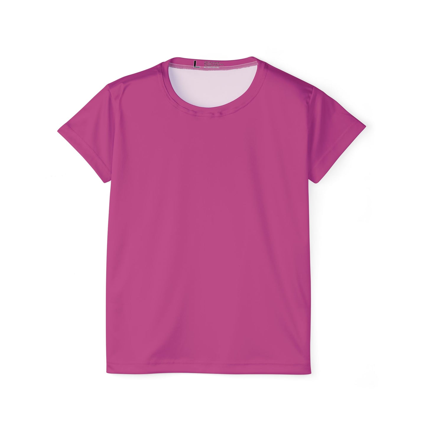 Fuchsia Plum Women's Sports Jersey Short Sleeves 100% Poly Solid Pink Color Print Athletic Tee