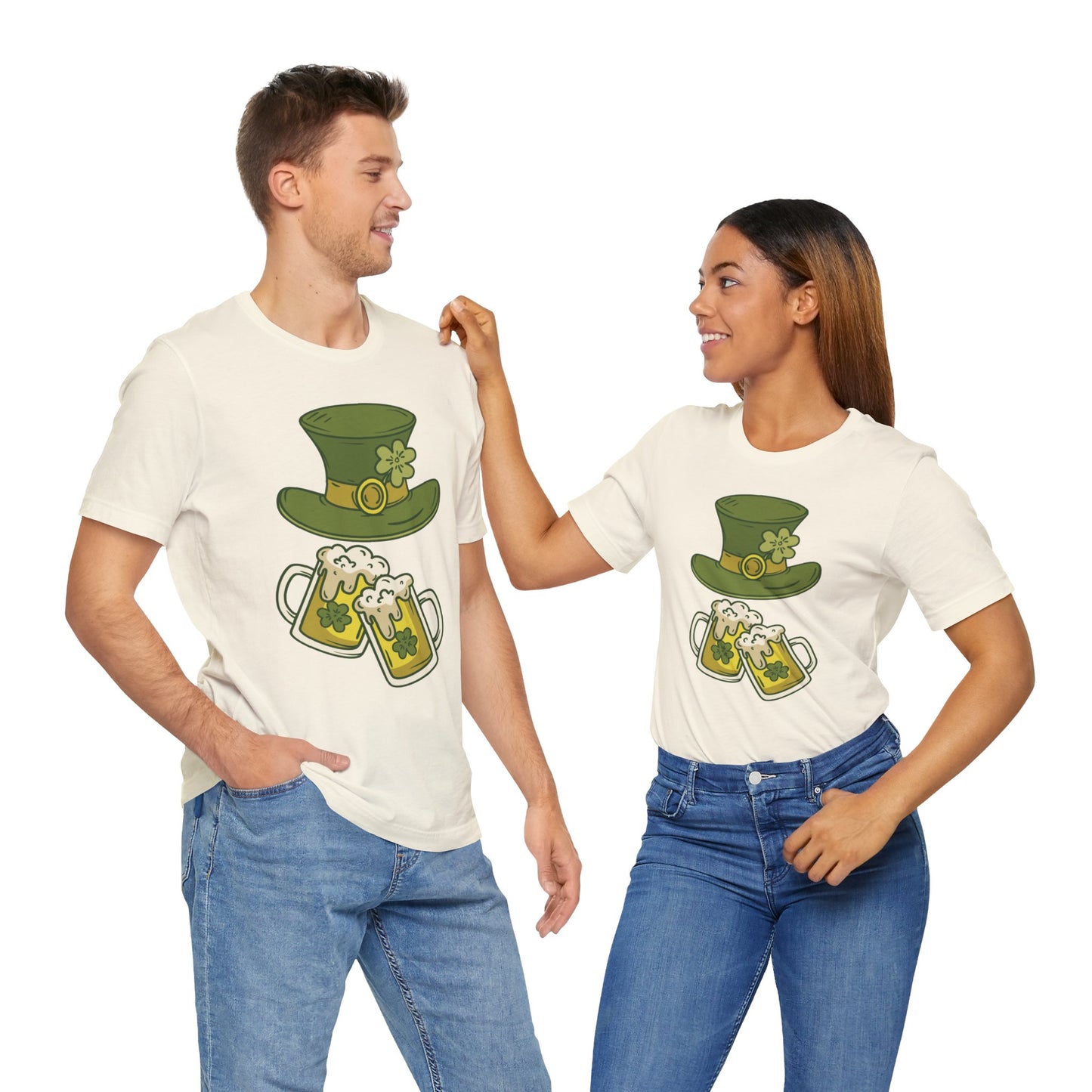 Unisex Cotton Tee Shirt with Lucky Prints