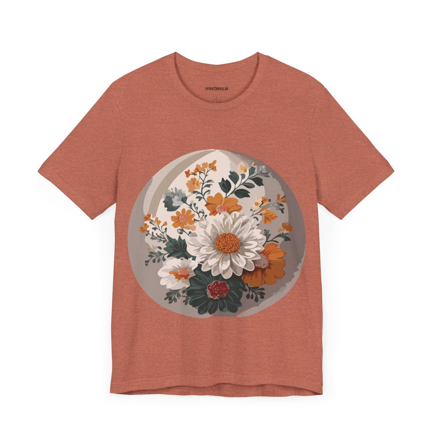 Retro2Nova Floral Shirt Unisex Jersey Short Sleeve Tee From Flowers Collection Free Shipping