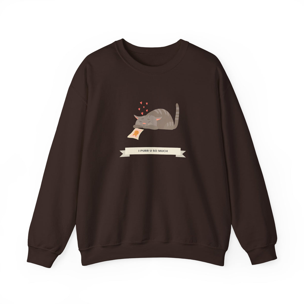Cat Graphic Valentine's Day Sweatshirt Unisex 50/50 Cotton-Poly Animal Sweatshirt w07