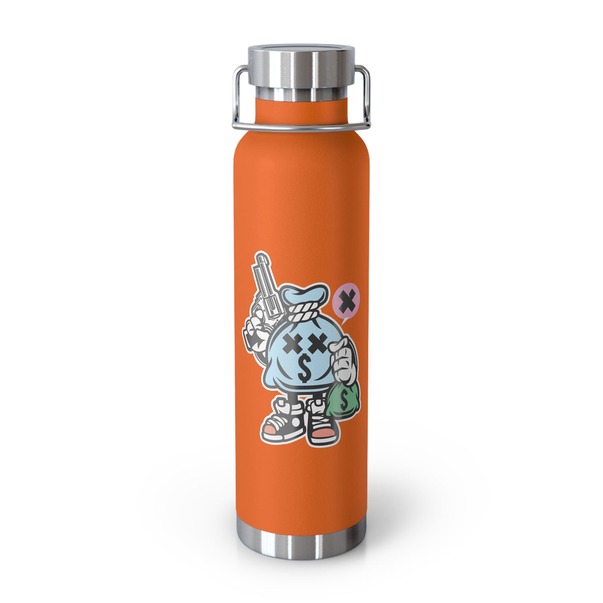 22oz Copper Insulated Water Bottle with Cartoon Design - CV99