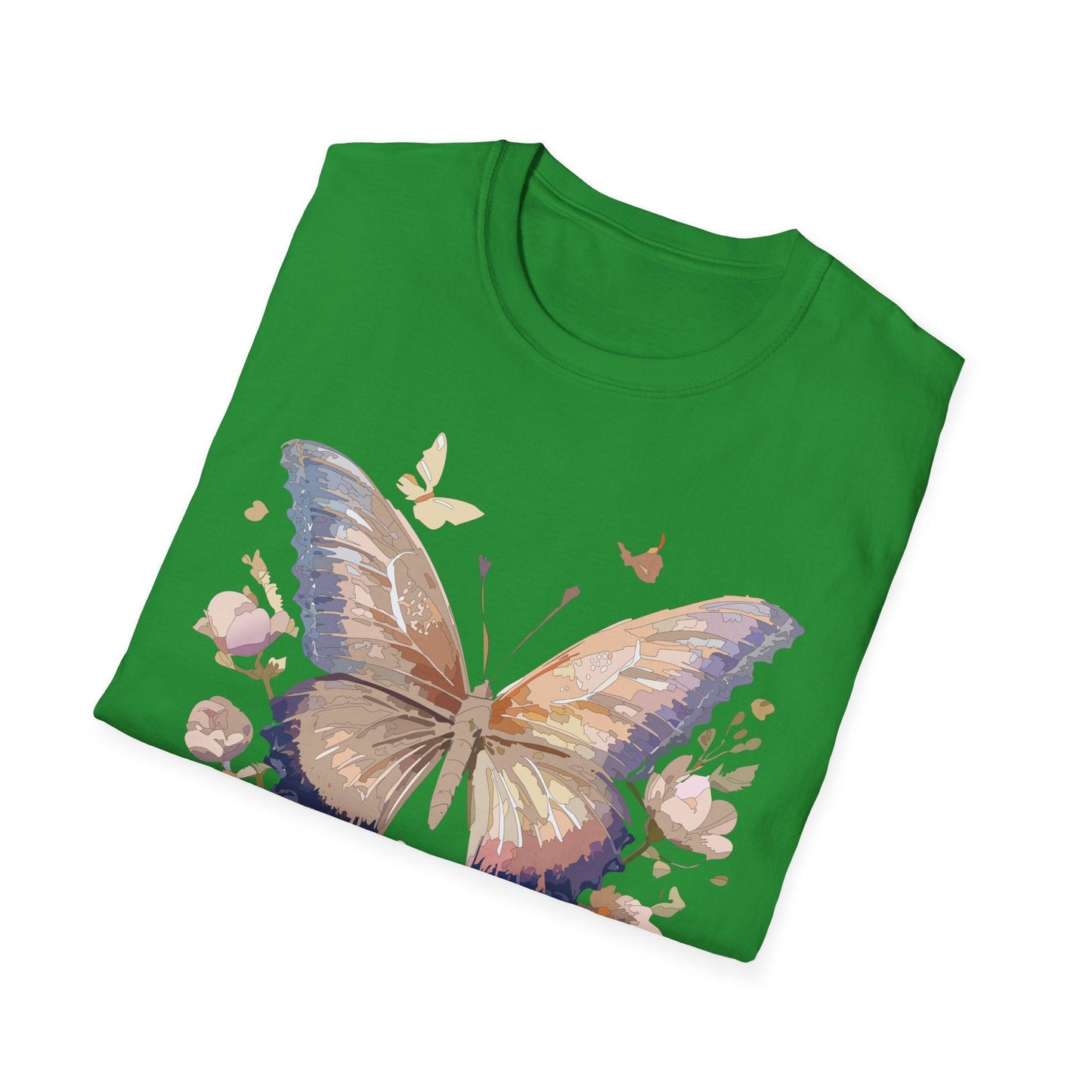 Butterfly T Shirt Unisex Softstyle Monarch Design 100 Percent Cotton Tee For Everyday Comfort