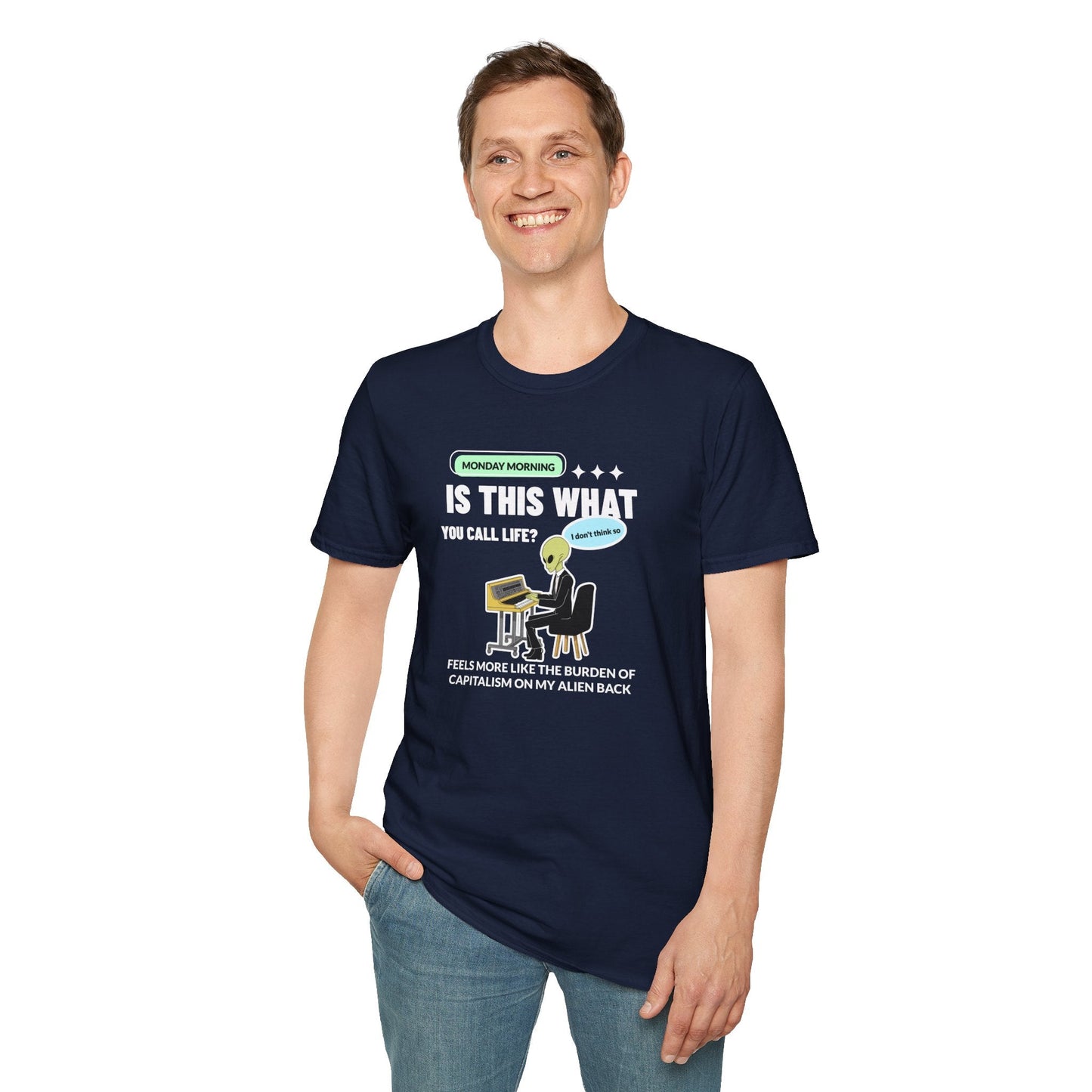 Alien Office Worker T-Shirt Unisex Cotton