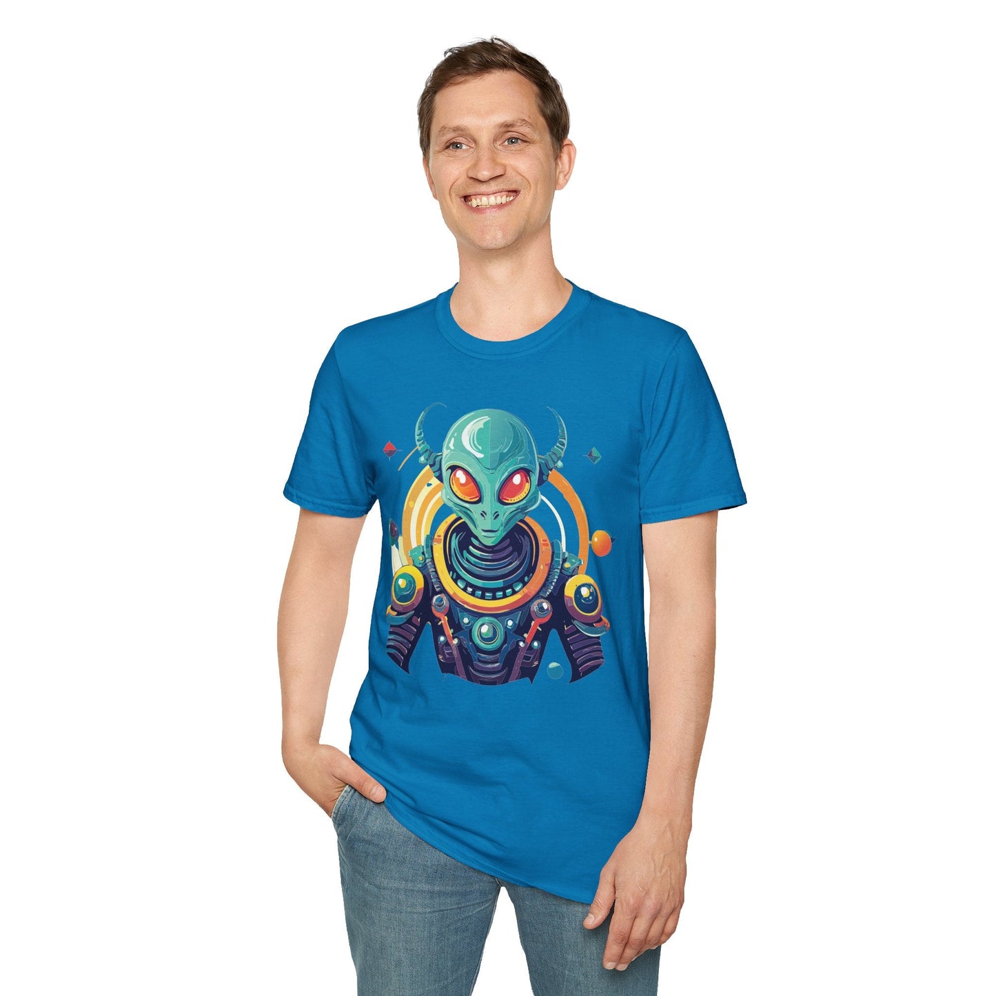 Alien Graphic Unisex Cotton Softstyle UFO Artwork Tee 2