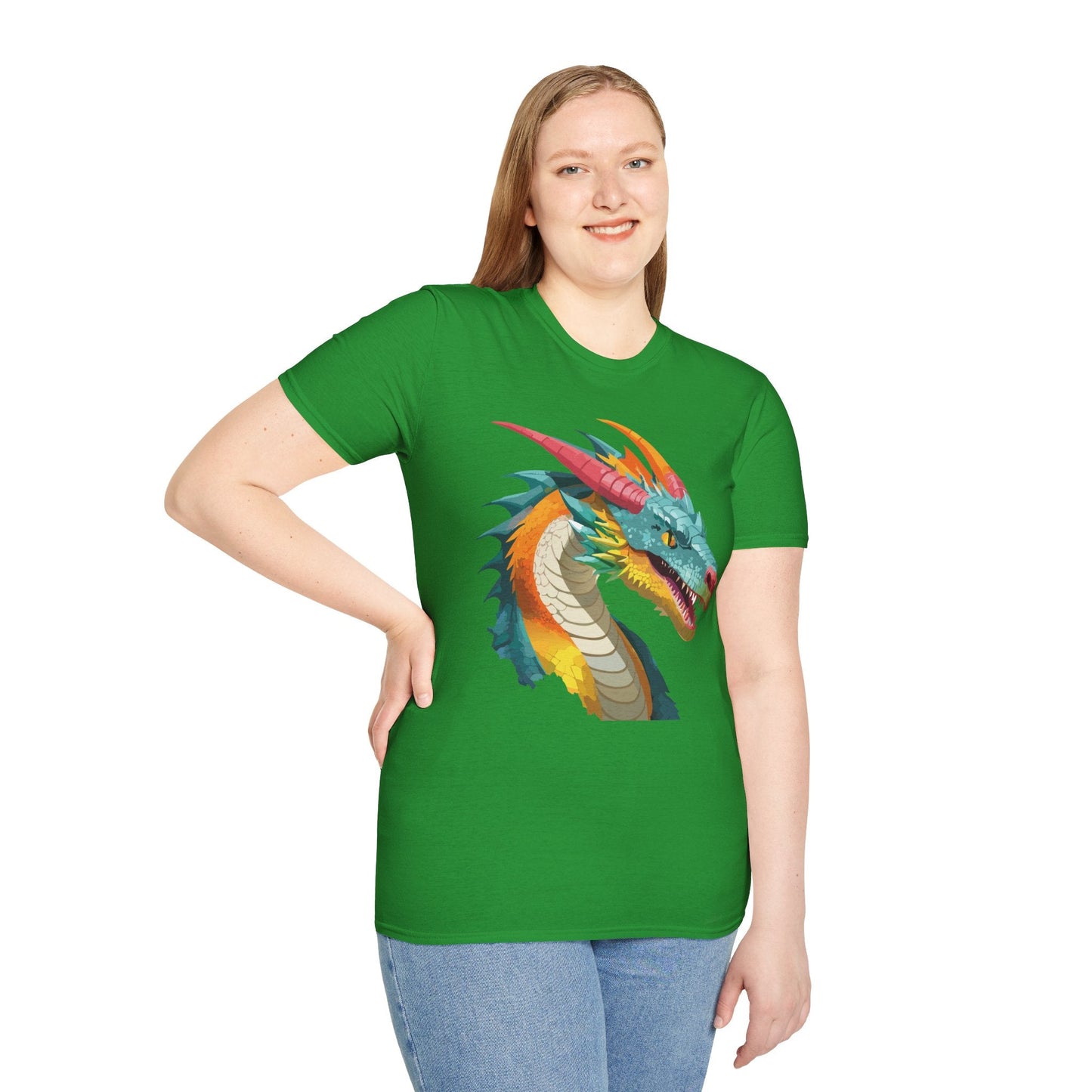 Dragon Graphic Unisex Cotton Softstyle Art Design Tee With Animals 1