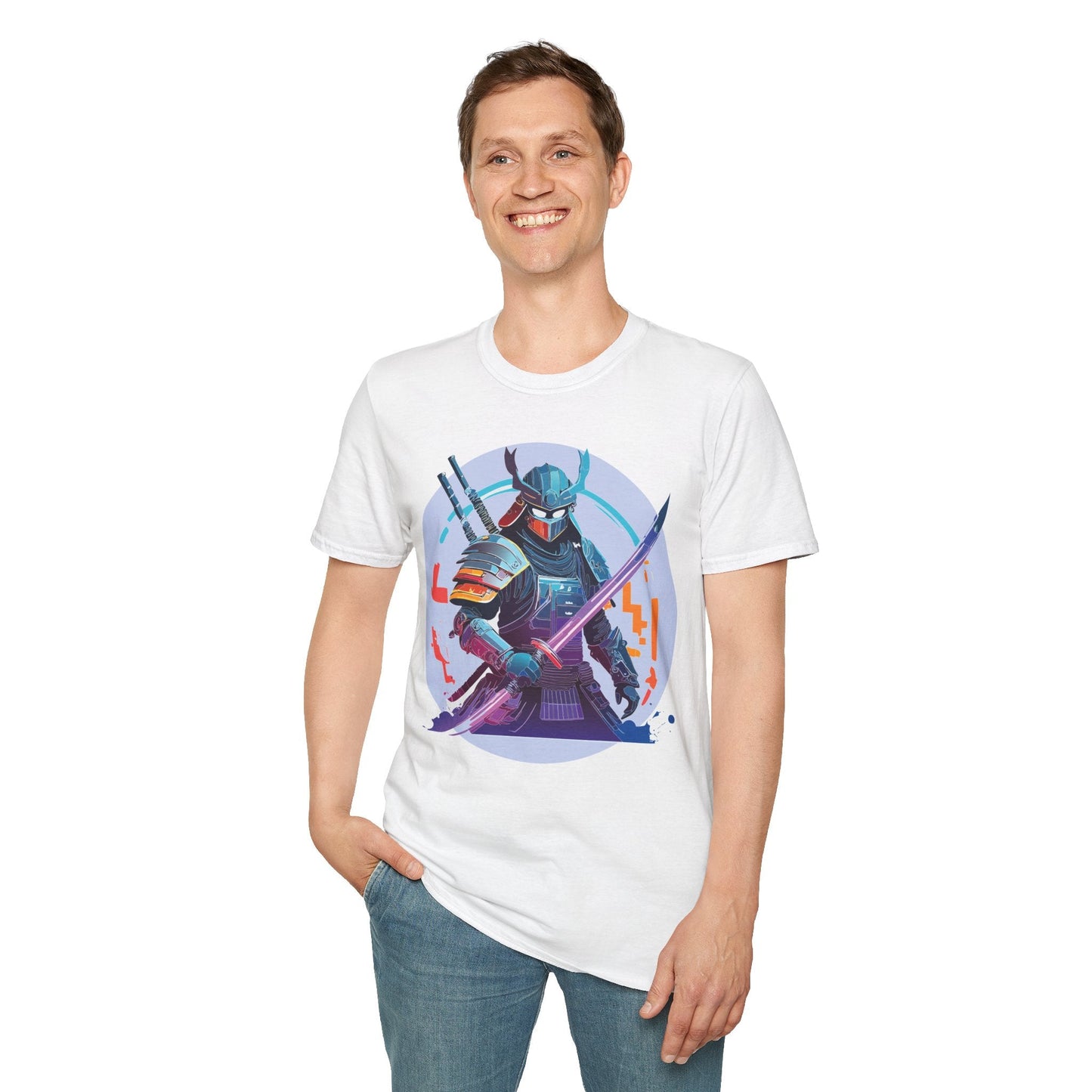 Samurai Shirt Unisex Softstyle Tee 100 Percent Ring Spun Cotton Light 4.5 Oz Graphic Gildan 64000
