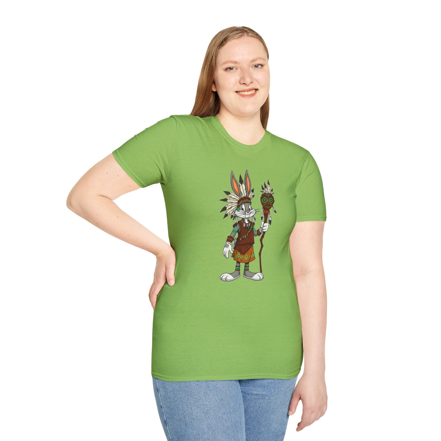 Cartoon Bunny Graphic Unisex Cotton Animal Animation Artwork Design Tee 44