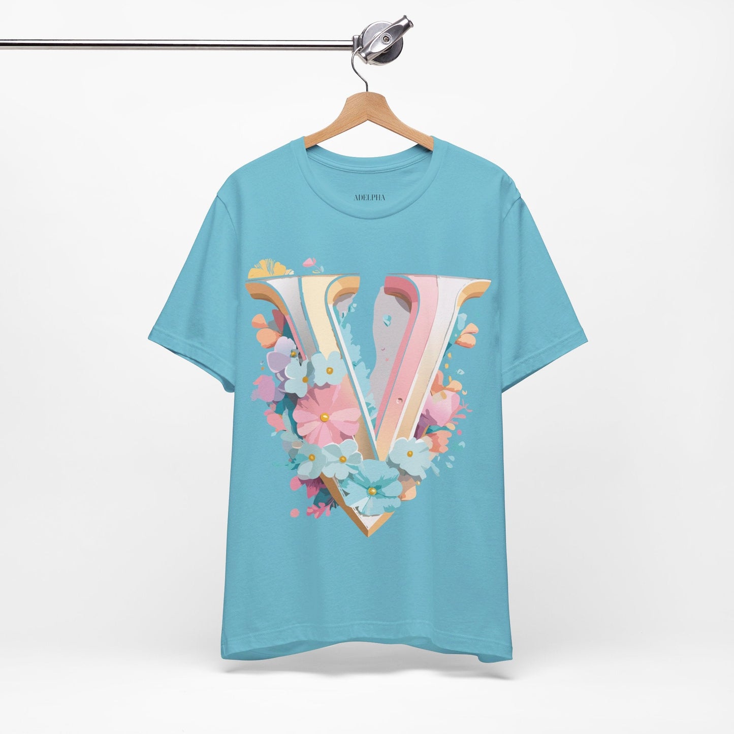 Adelpha Letter V Shirt Graphic Tee Unisex Jersey Short Sleeve Vintage Inspired Design