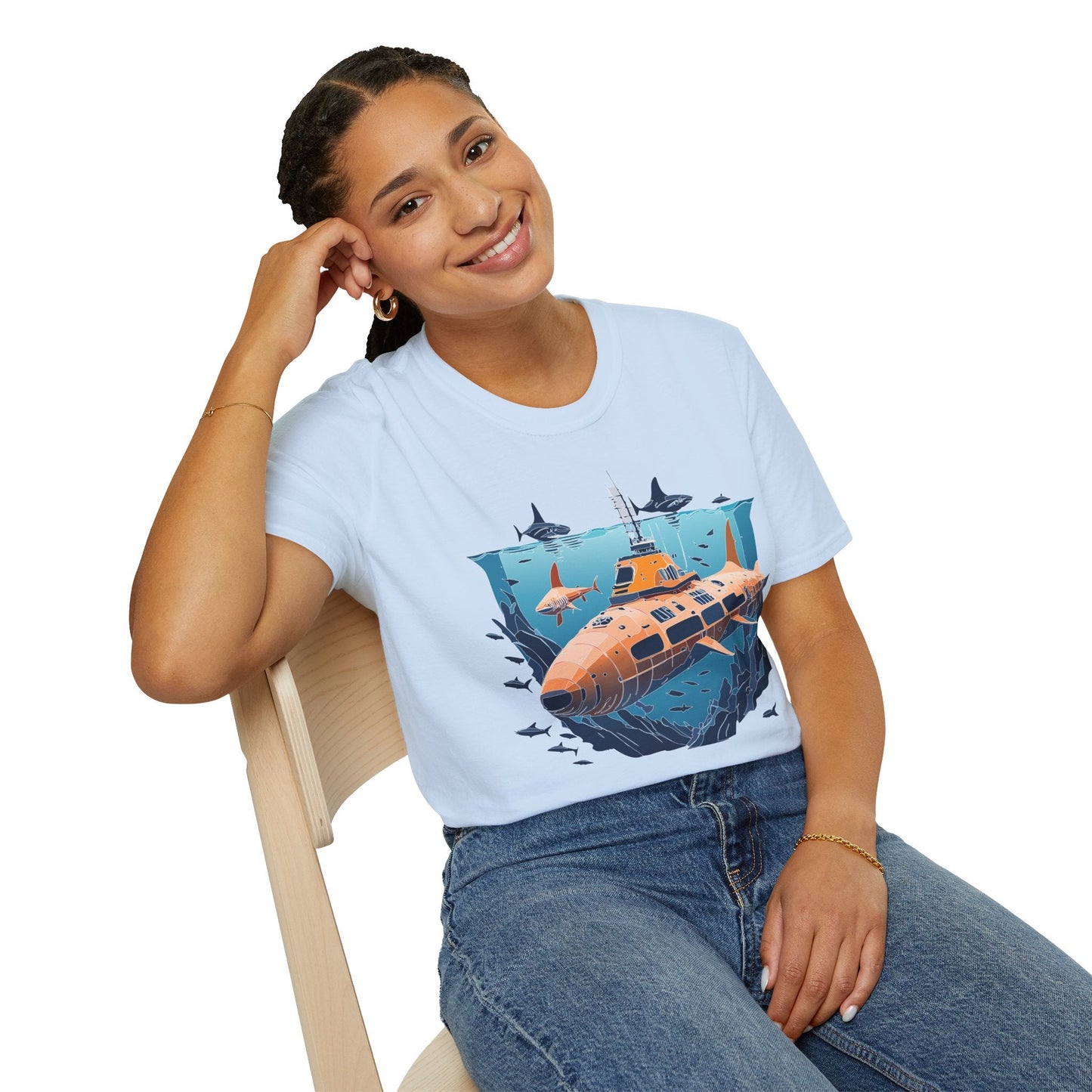 Ocean T Shirt Unisex Gildan Softstyle 64000 Ocean Theme Tee 100 Percent Cotton Fabric