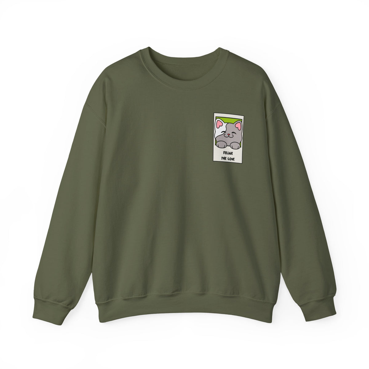 Pocket Cat Graphic Valentine's Day Sweatshirt Unisex 50/50 Cotton-Poly Sweatshirt w74