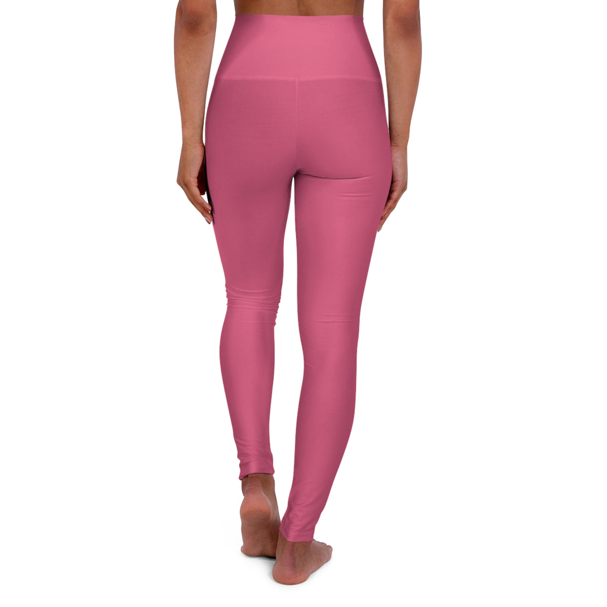 High-Waisted Blush Rose Yoga Leggings Women's Seamless Poly-Span Stretchy Pink Athletic Leggings