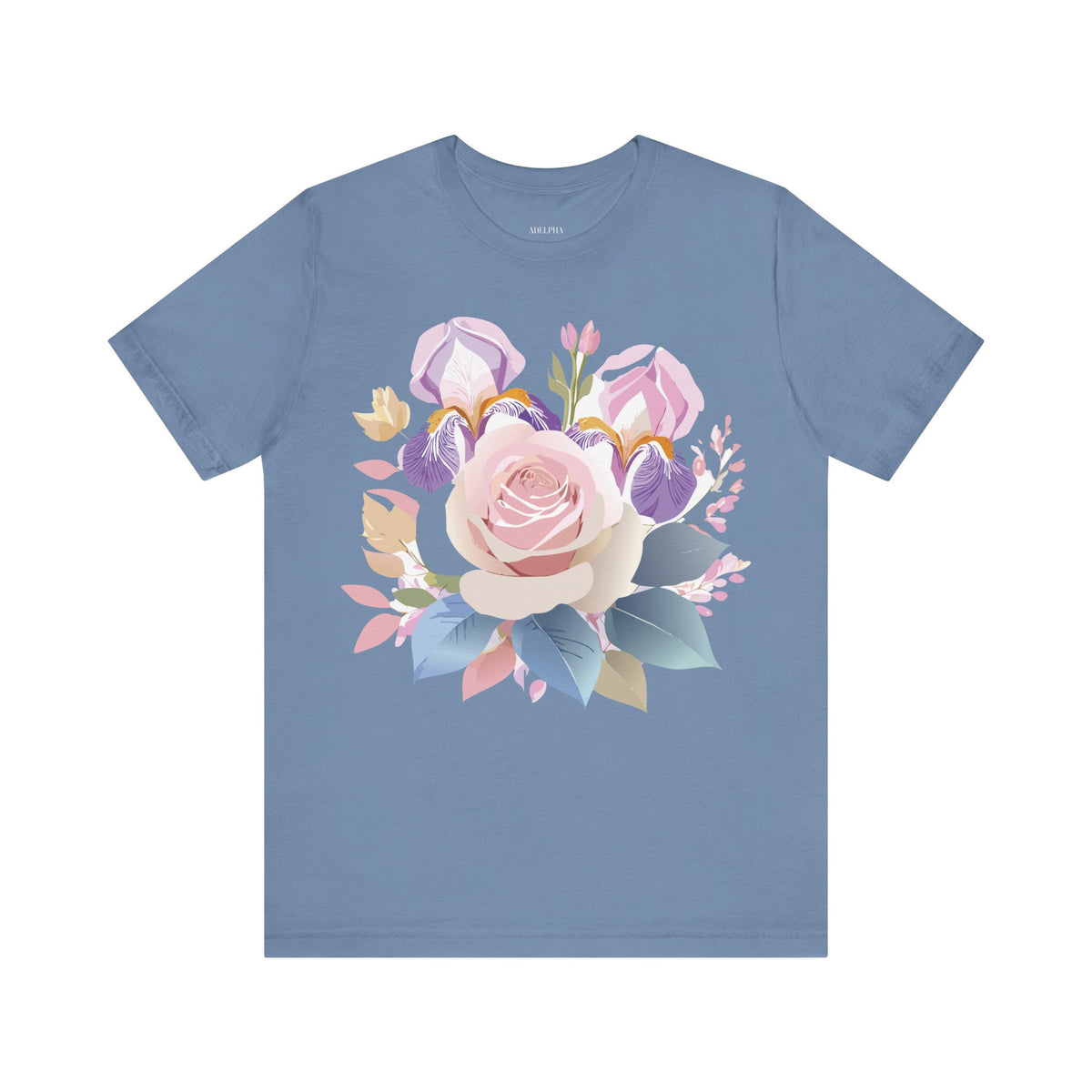 Floral Graphic Unisex Cotton Bella+Canvas Tee with Flowers Art Design n119