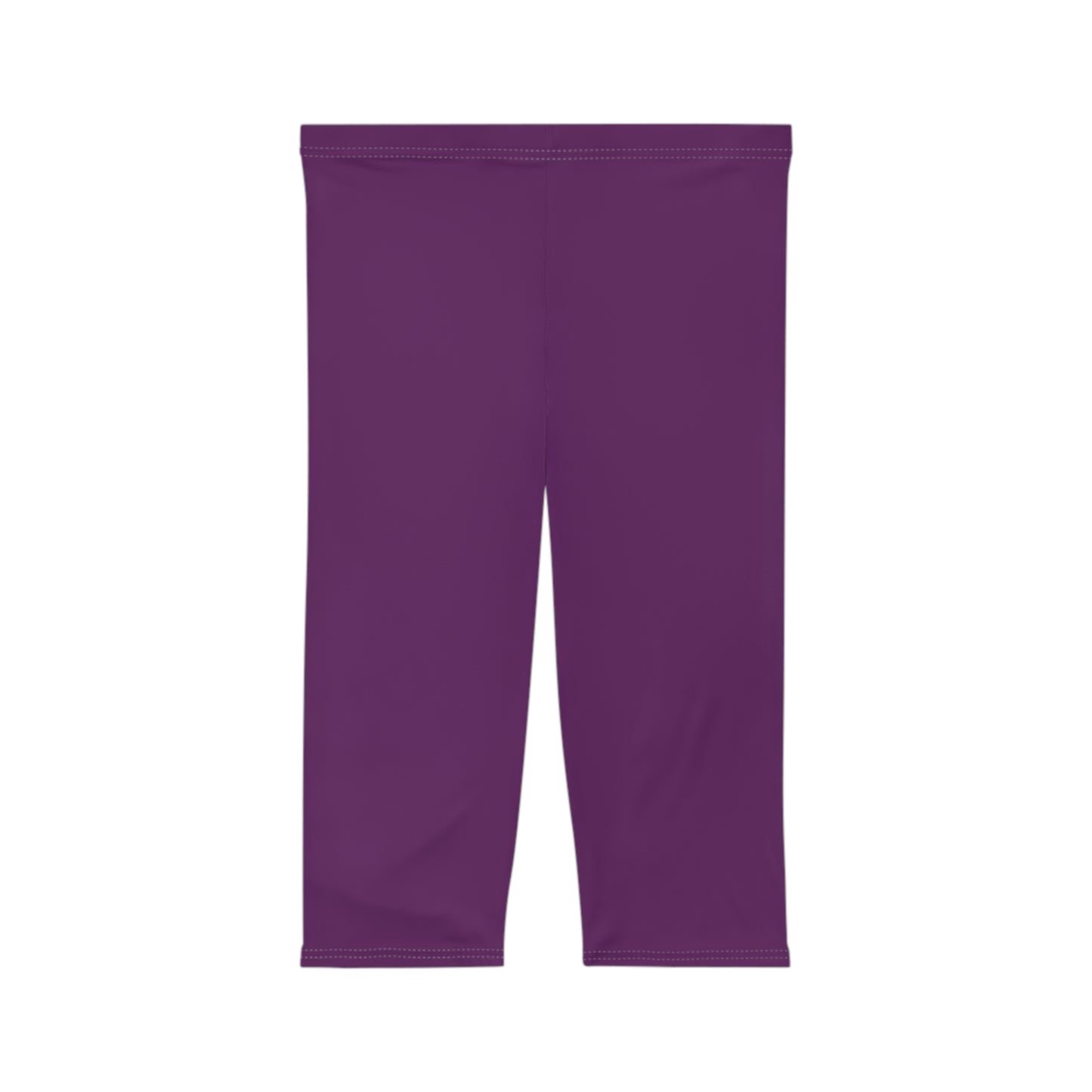 Velvet Purple Color Women's Brushed Suede Poly Span Casual Capri Leggings XS-2XL