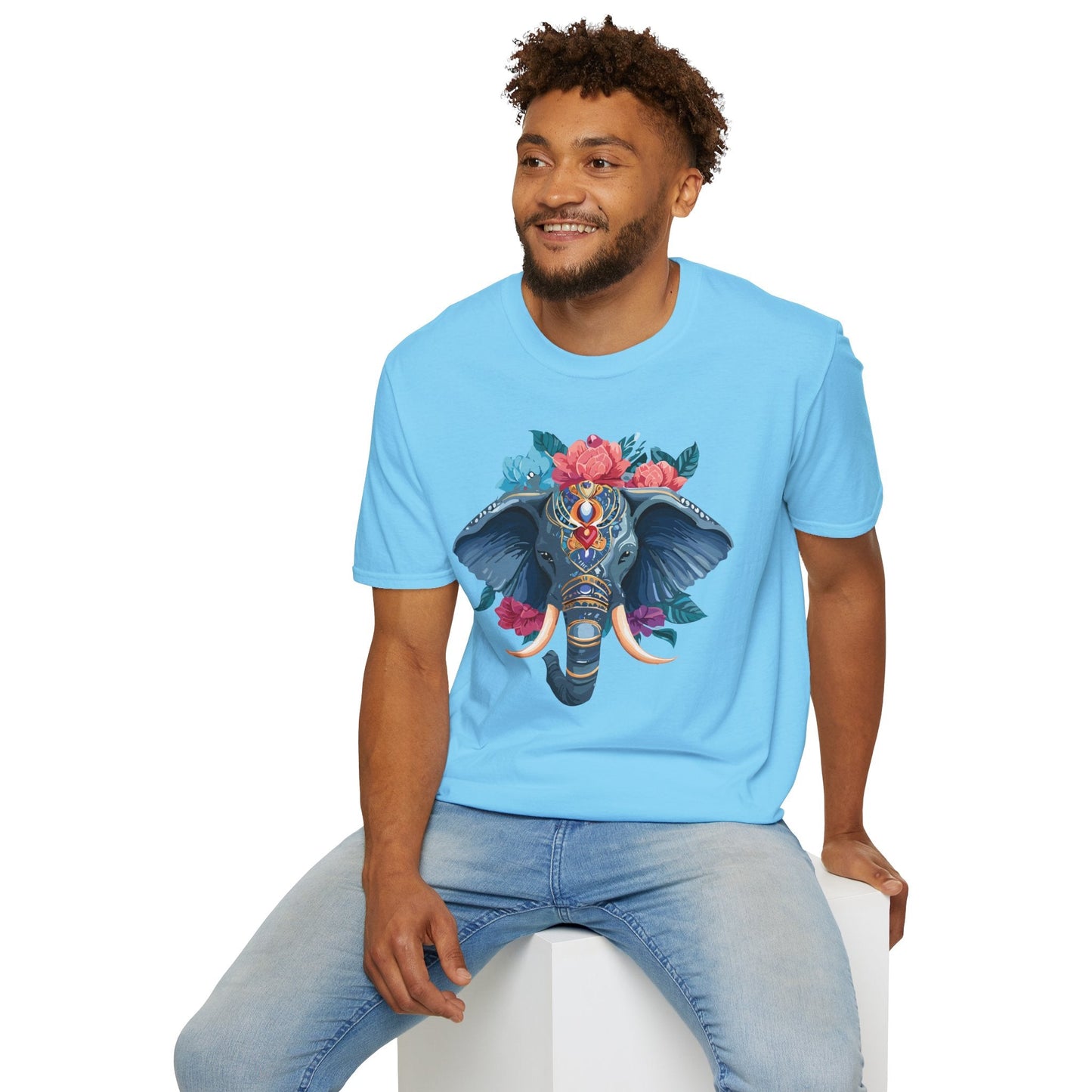 Elephant T Shirt Unisex Softstyle Tee Gildan 64000 100 Percent Ring Spun Cotton Fabric