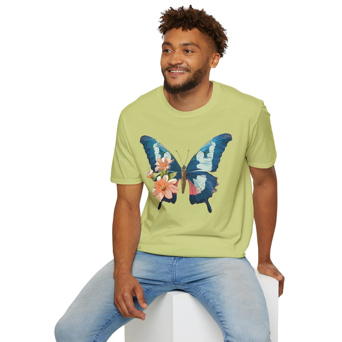 Butterfly Themed Unisex T Shirt Monarch Design Softstyle 64000 100 Cotton Tee For Everyday Comfort
