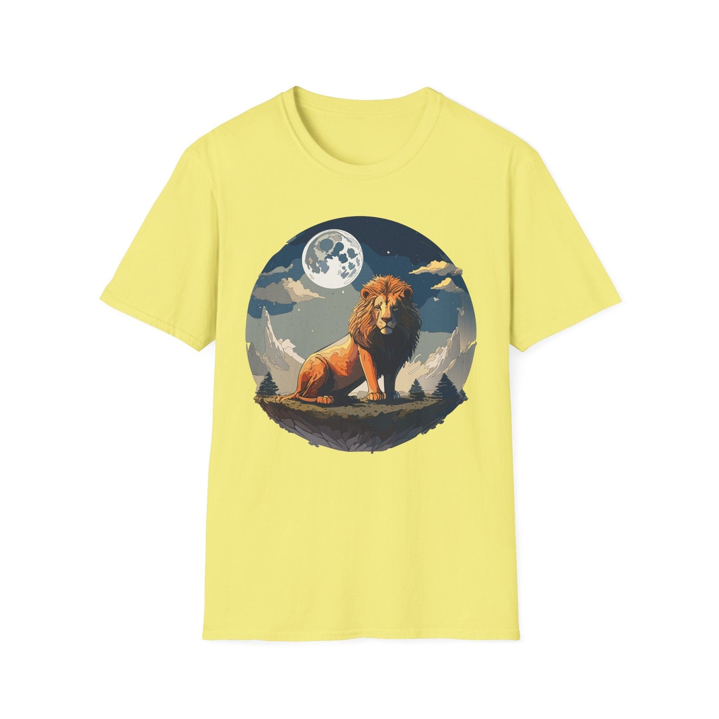 Lion Shirt Unisex Animal Tee Softstyle 64000 100 Percent Ring-Spun Cotton