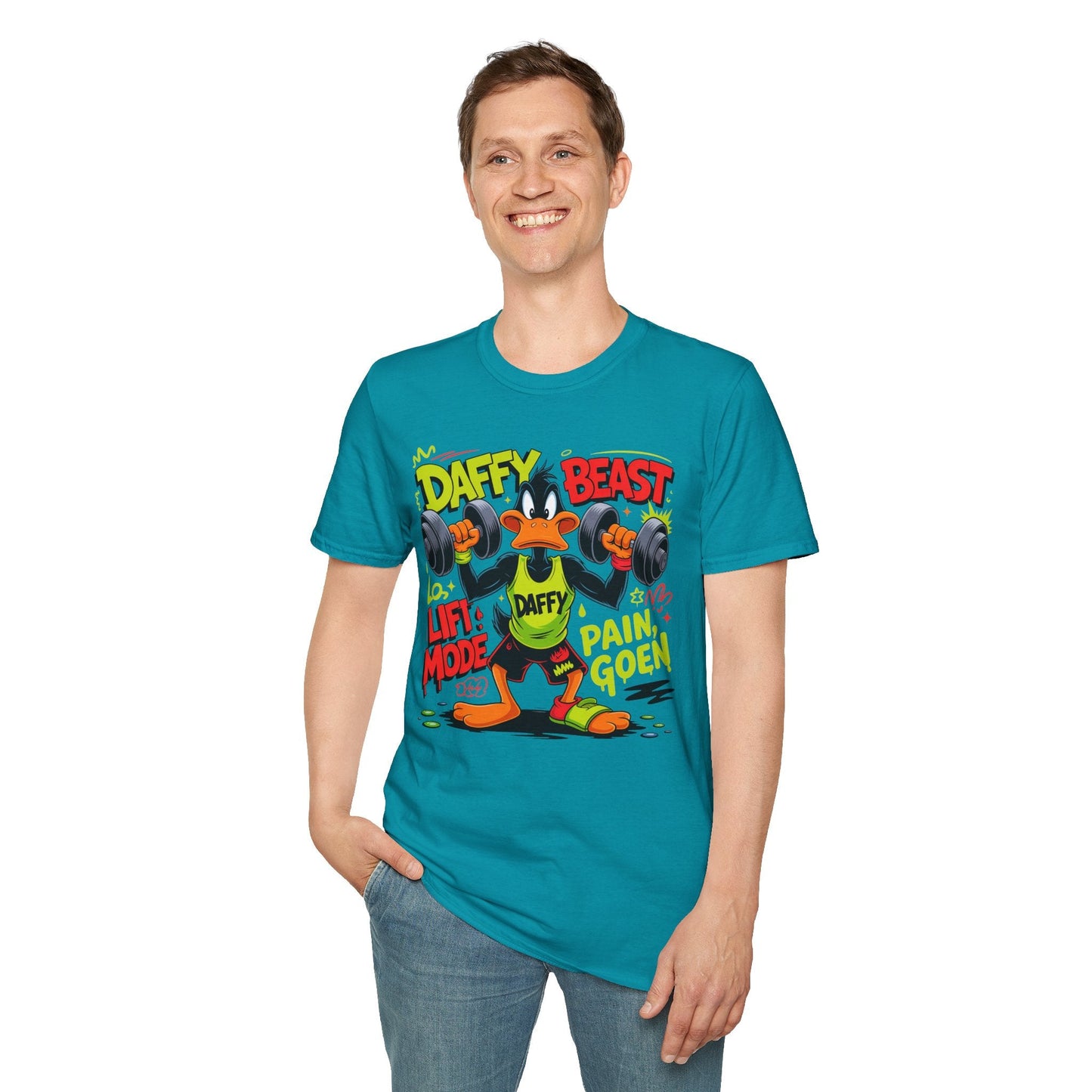 Cartoon T Shirt Funny Animals Print Unisex Animation Tee Gildan Softstyle 64000