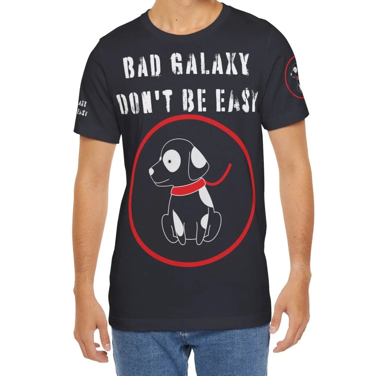 Bad Galaxy Funny Dog Tee Shirt 100 Percent Cotton Made In USA With Eco Friendly Inks