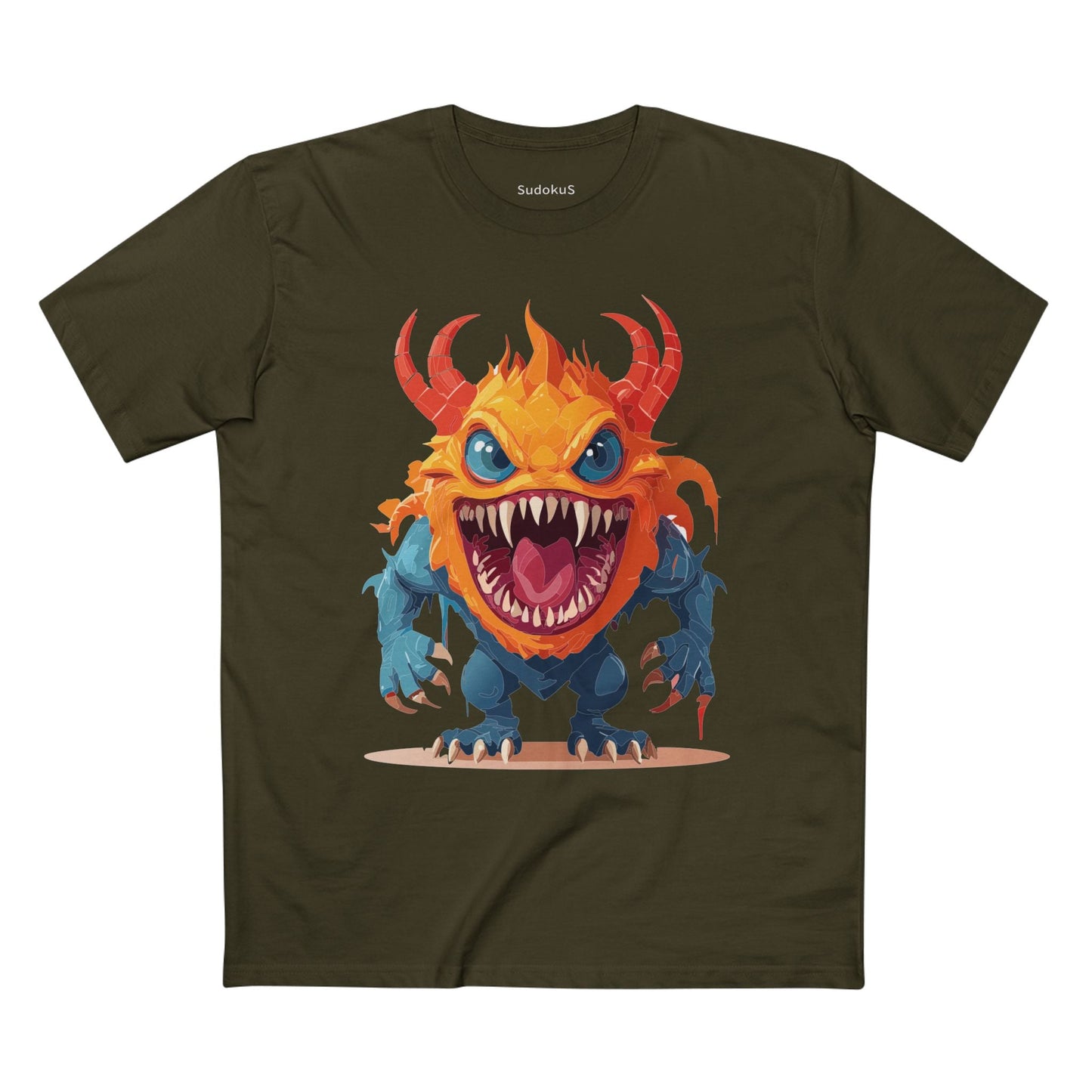 Cartoon Monsters Graphic Unisex 100 Cotton Staple Tee 26