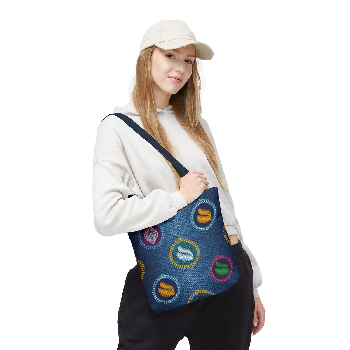 Diwali Graphic Denim Fabric Imitation Print Unisex Canvas Bag Poly Spun 3 Sizes Tote Bag 205-18