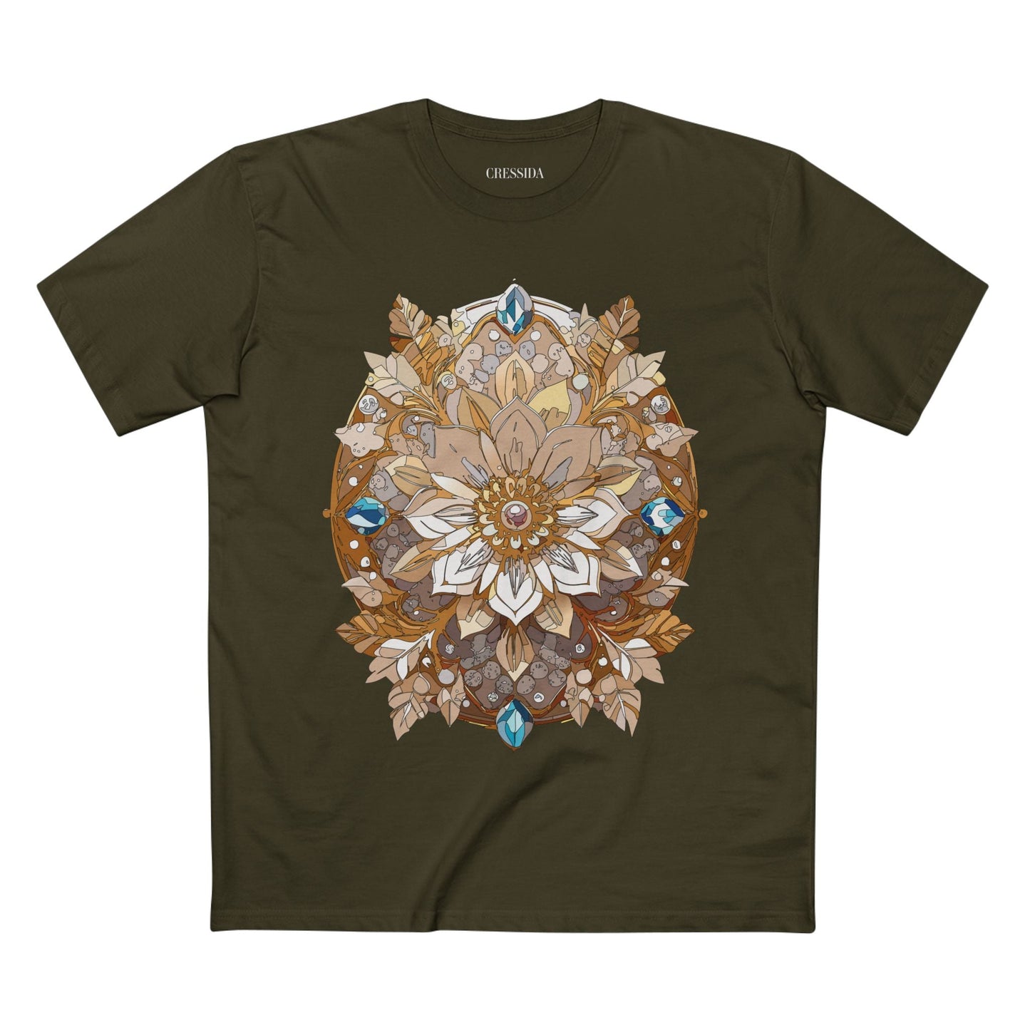 Floral Graphic T-Shirt Unisex 100 Cotton Art Design with Antique Flowers Tee 23