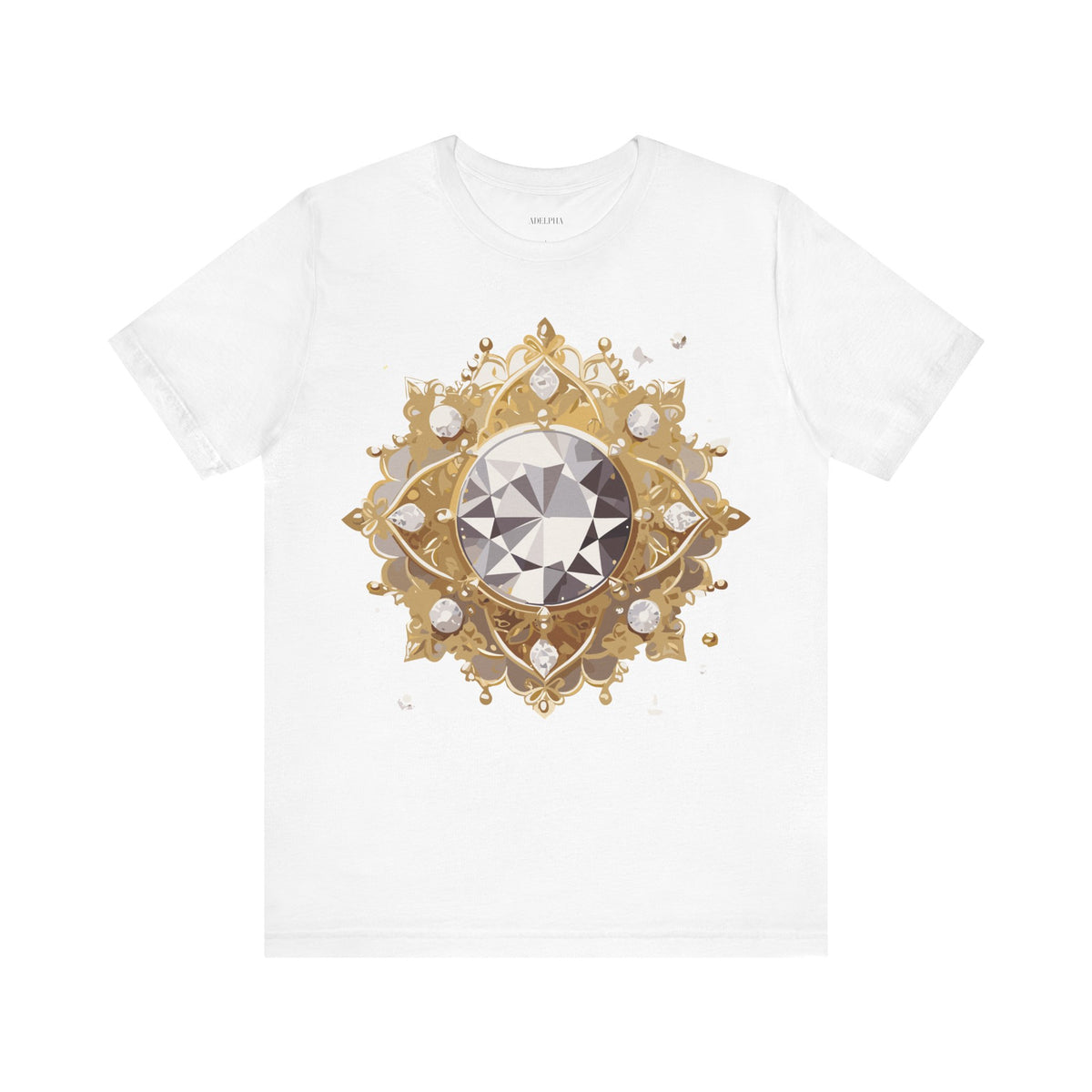 Jewelry Graphic Unisex Cotton Bella+Canvas Tee with Gemstones Art Design m41