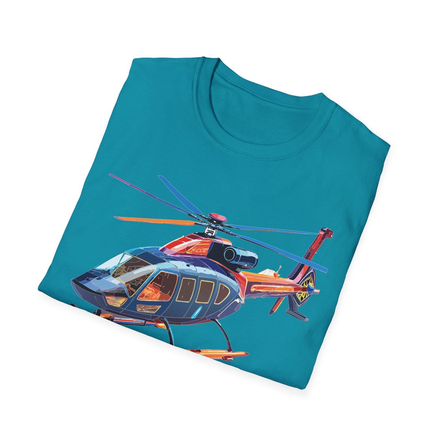 Chopper Helicopter Graphic Unisex Cotton Softstyle Short Sleeve Tee 4