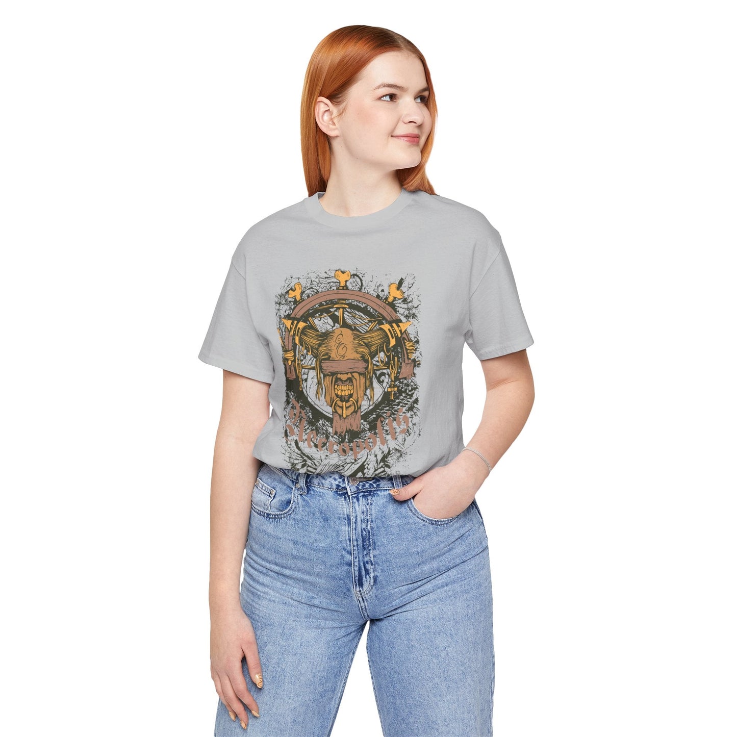 Skull Nordic Warrior Graphic Unisex Cotton T-Shirt r12