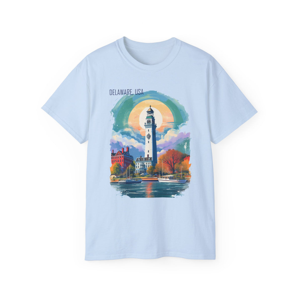 Delaware State Graphic Unisex Ultra 100 Cotton Medium-Weight Classic Fit-Gildan 2000 -s12