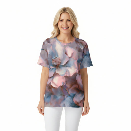 Unisex Poly T-Shirt with Floral Print
