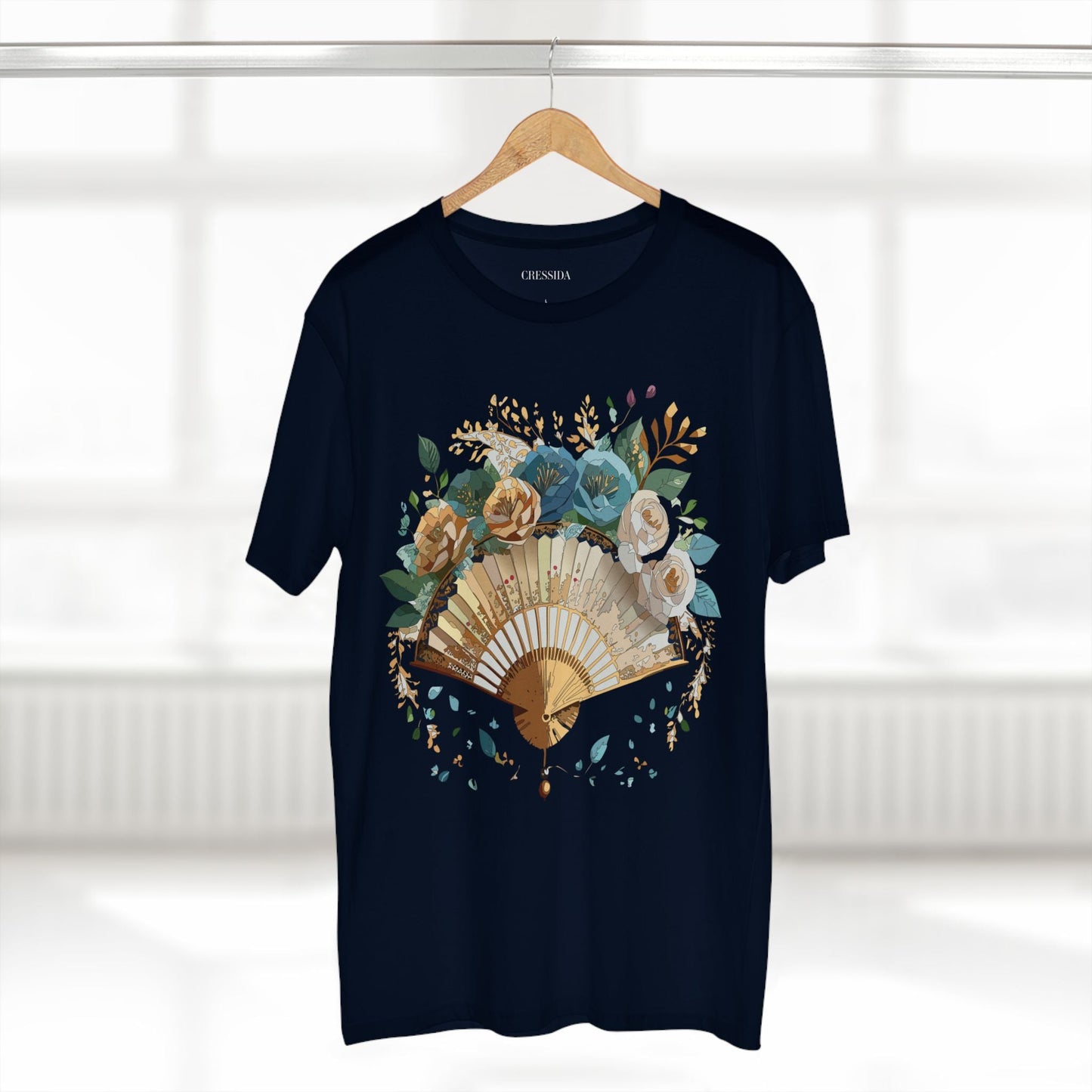 Antique Fan Graphic Design T-Shirt Unisex 100 Cotton Floral Carnival Artwork Tee 4