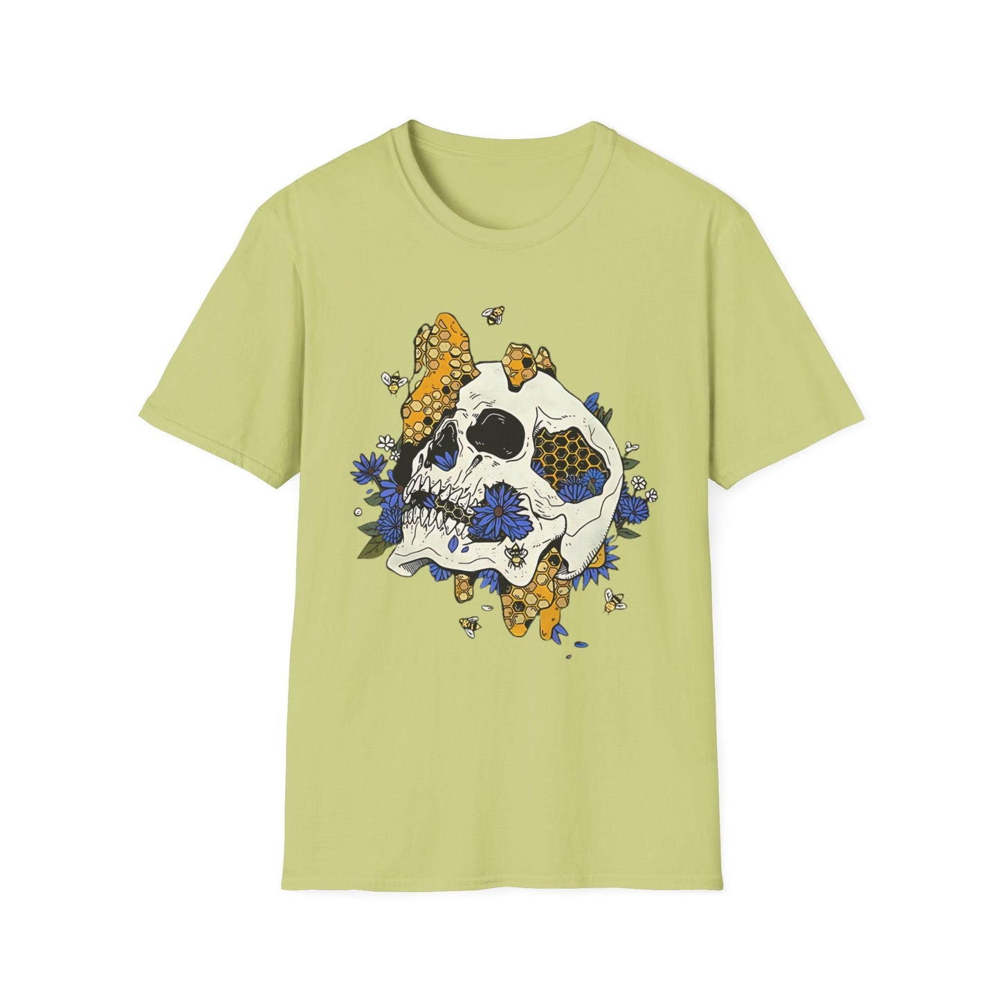 Skull Tee Shirt Unisex Skeleton Design Gildan Softstyle 64000 100 Percent Ring Spun Cotton Tee
