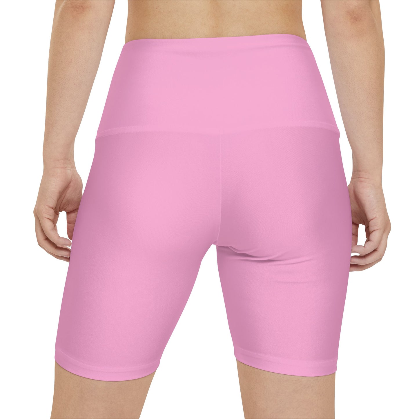 Blush Pop Pink Women's Workout Shorts — Solid High-Waist Biker Shorts for Exercise & Everyday Wear