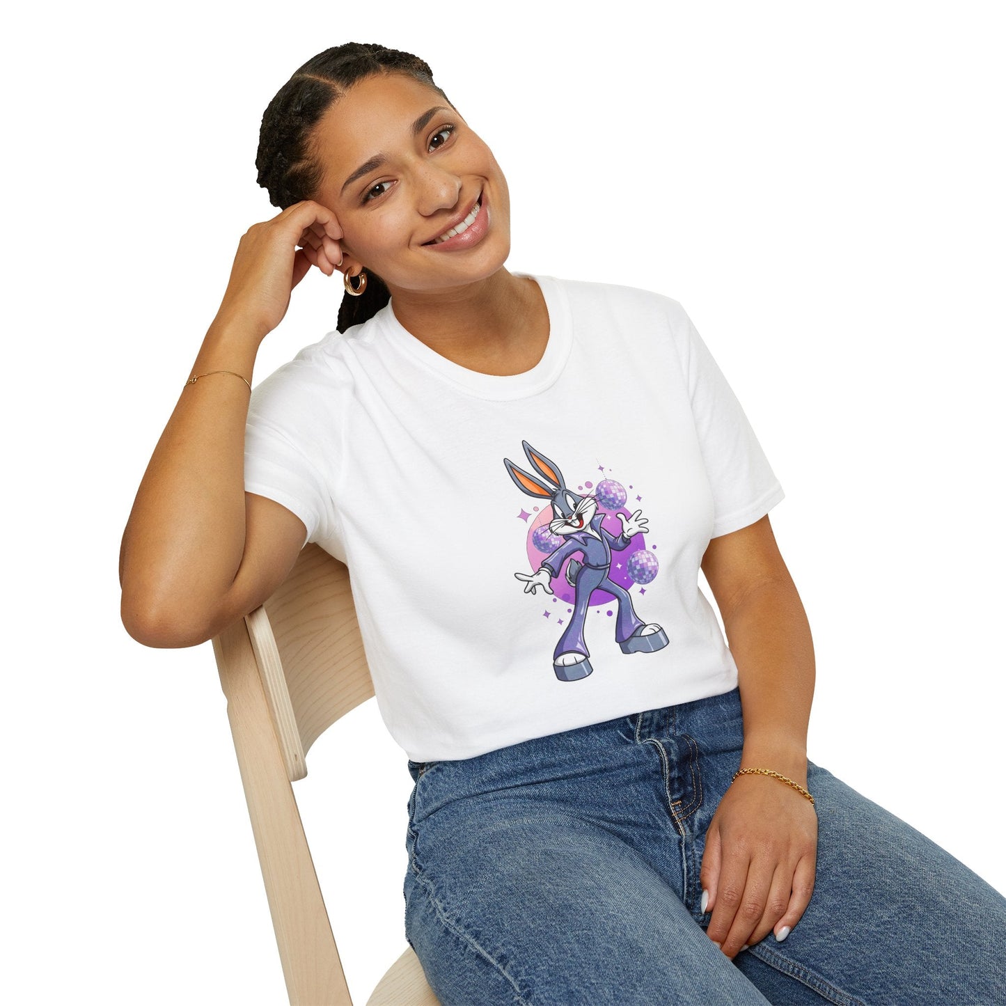 Bugs Bunny Unisex T Shirt Cartoon Animation Tee Gildan Softstyle 64000 Cotton Tee