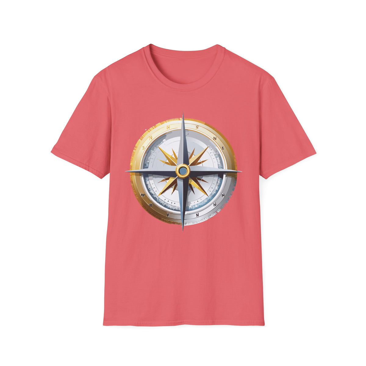 Nautical Compass T-Shirt | Vintage Compass Tee, Explorer Graphic Design Unisex 100 Cotton Gildan T-Shirt