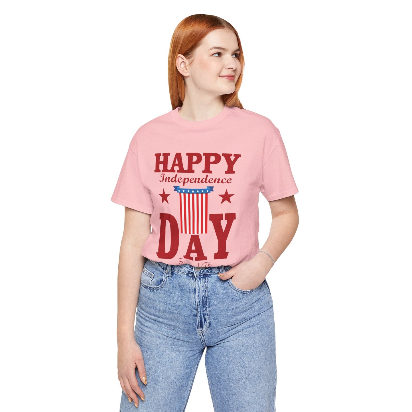 Happy Independence Day Graphic Unisex Cotton T-Shirt 018