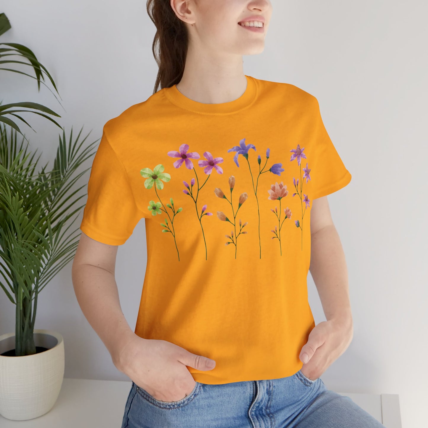 Camiseta de algodón con estampados florales