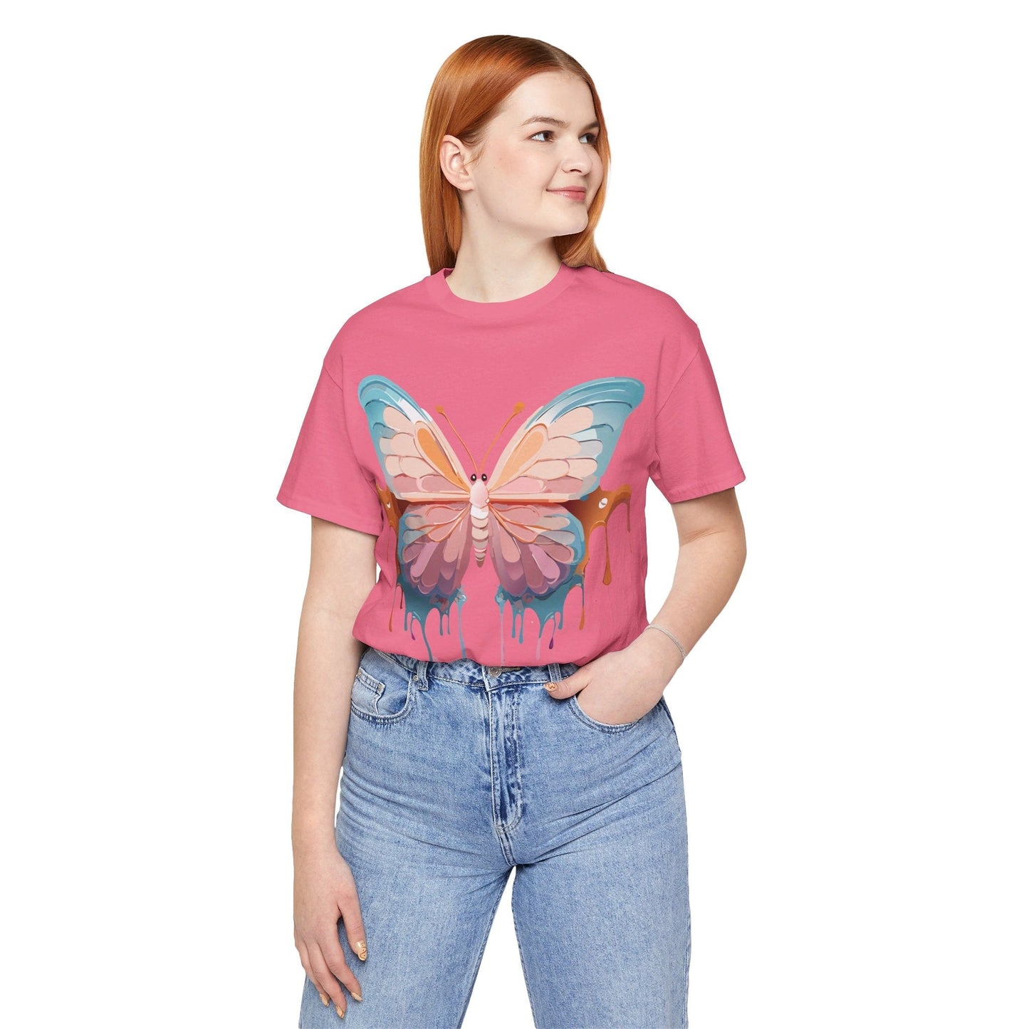 Butterfly Graphic Unisex 100 Cotton Lightweight Vintage Design Jersey Tee 87
