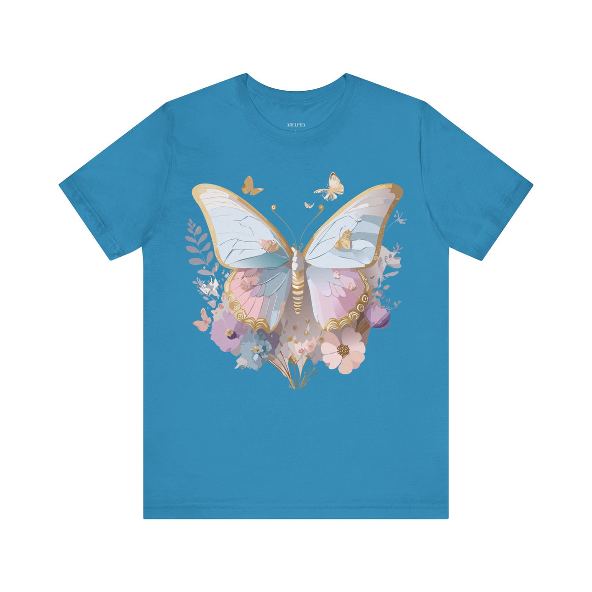 Butterfly Graphic Unisex Cotton Bella+Canvas Tee with Art Design n51