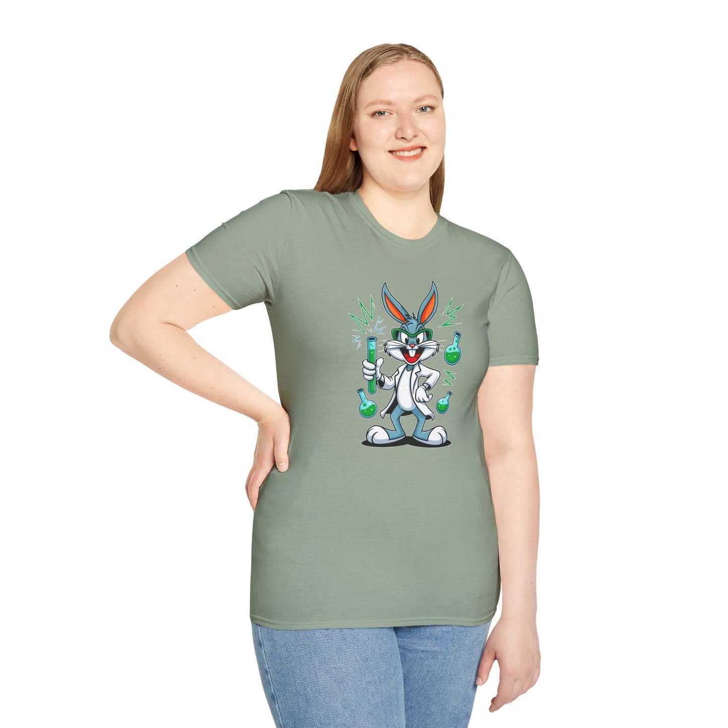 Cartoon Bunny Graphic Unisex Cotton Animal Animation Artwork Design Tee 23
