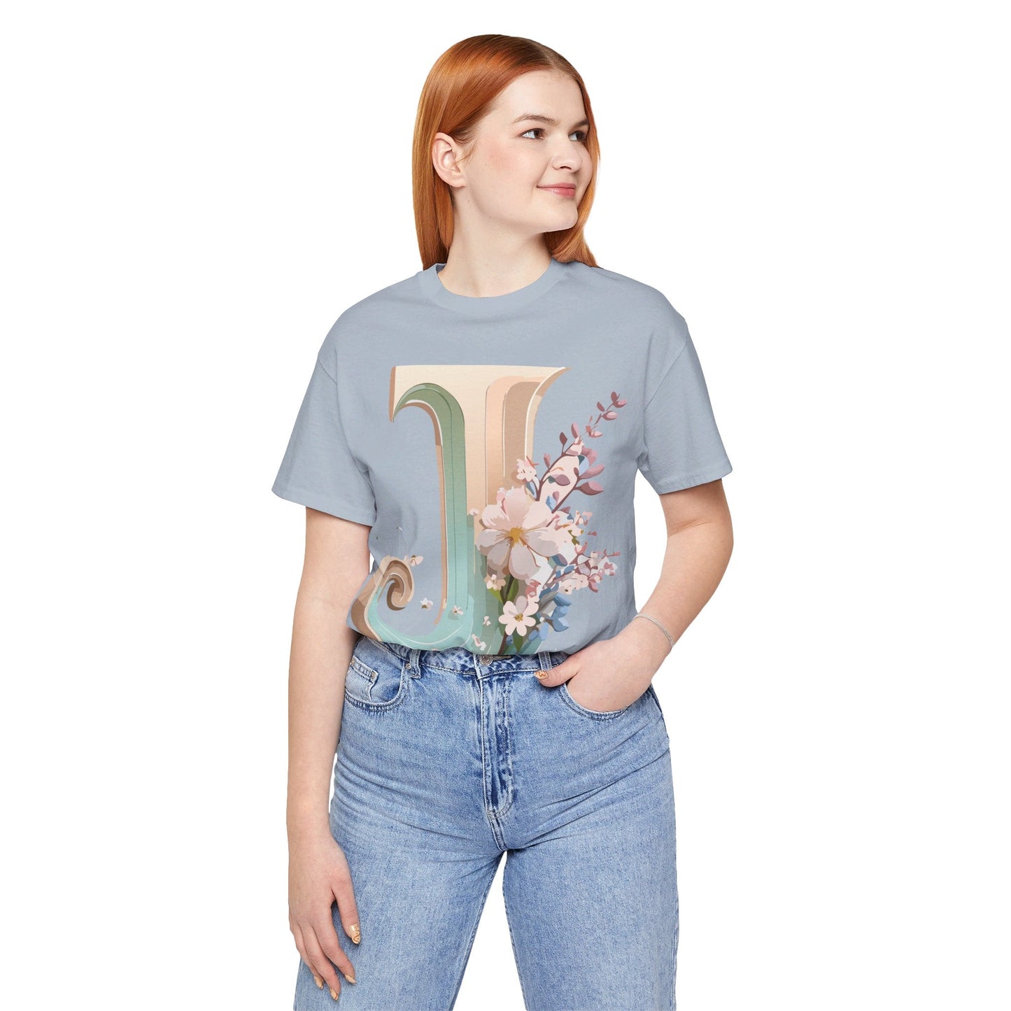 Adelpha Letter J Graphic Tee Unisex Jersey Short Sleeve Vintage Inspired Art Design Shirt