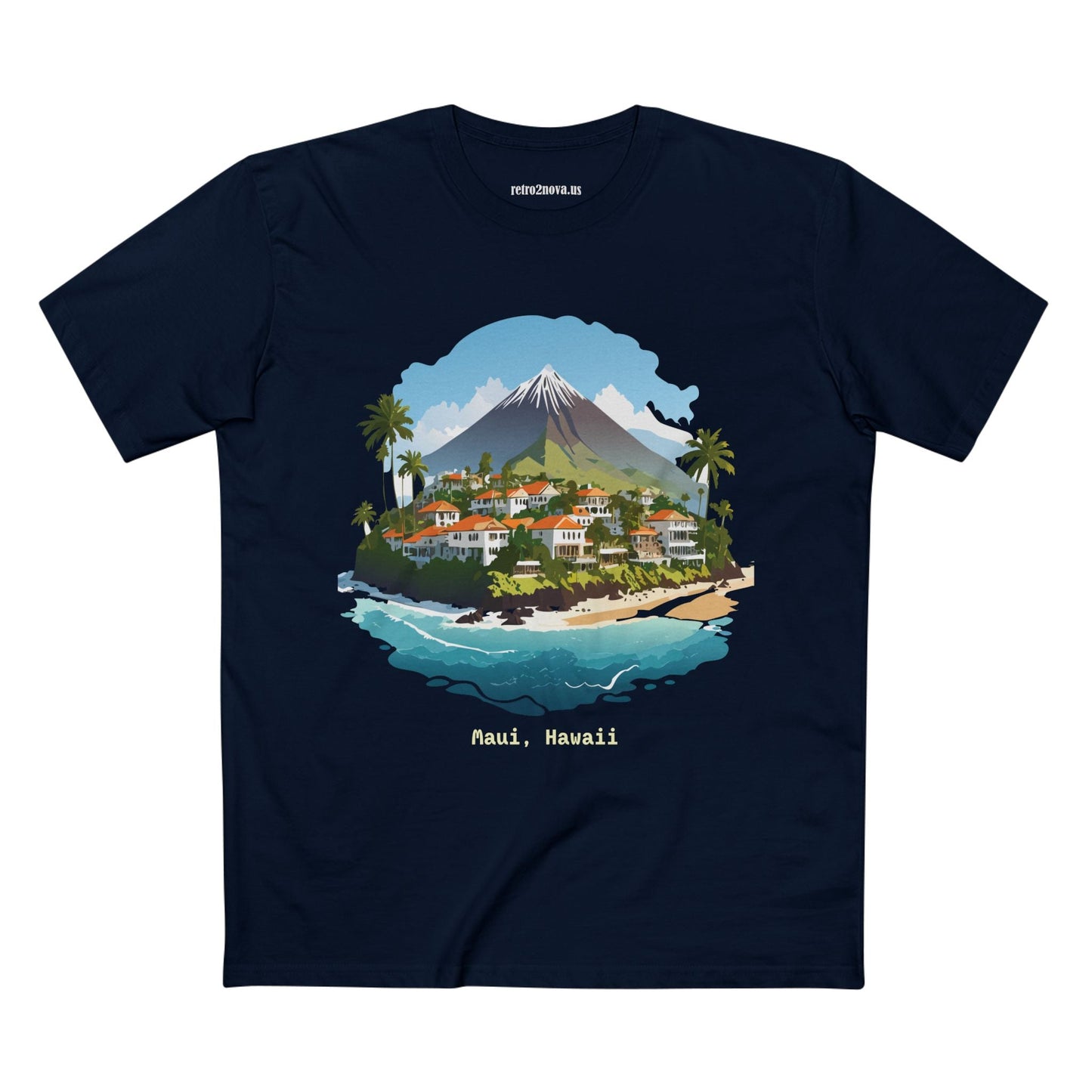 Retro2Nova Travel Shirt Unisex Premium Cotton Tee With Original Hawaii Art Design Art Collection
