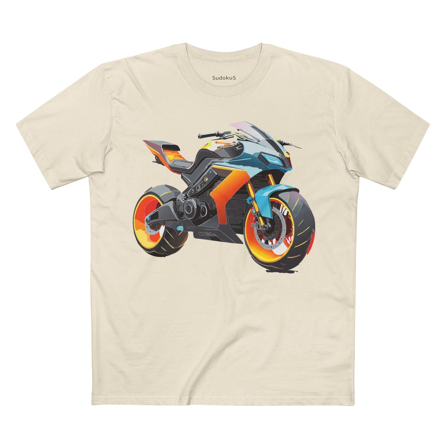 Moto Bike Graphic Unisex 100 Cotton Staple Tee 29