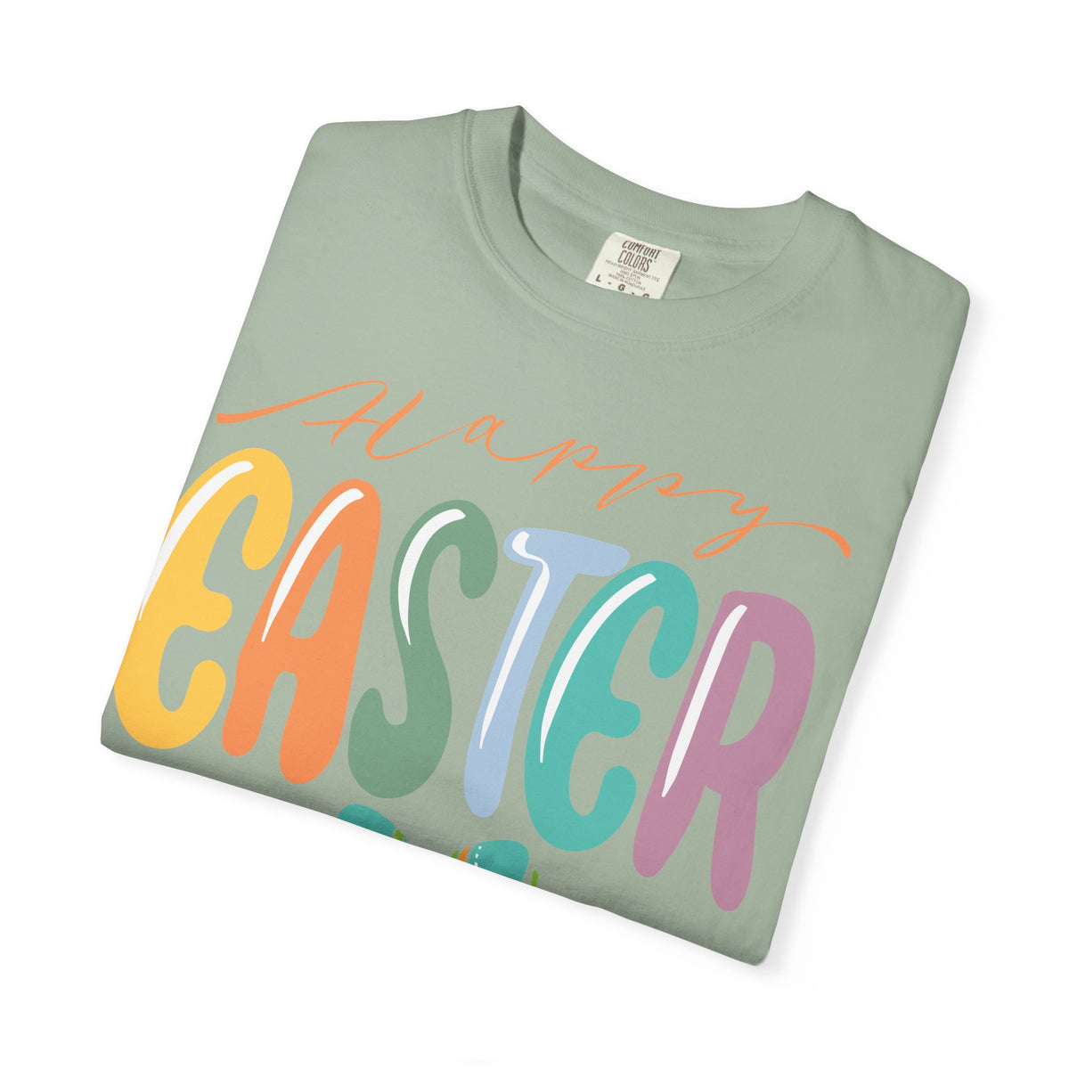 Happy Easter T-Shirt, Tee Shirt with Easter Signature, T Shirt with Easter Prints, Tee Shirt with Easter Design
